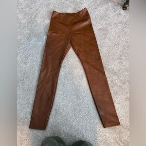 RW&CO. Faux Leather Festival Leggings Chestnut Brown Women’s Size Small